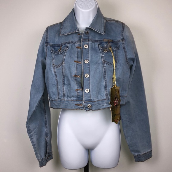 Cropped jean jacket NWT size Medium - Picture 1 of 5